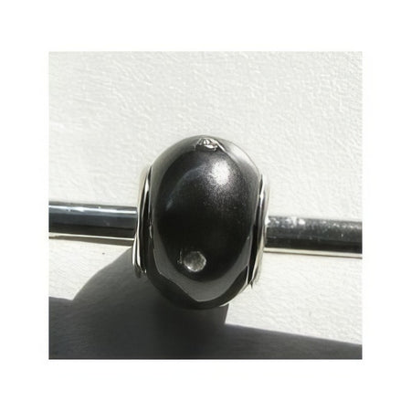 Easy style schwarz Muschelkern Perlen mit Swarovski Steinchen 1 Stück_1