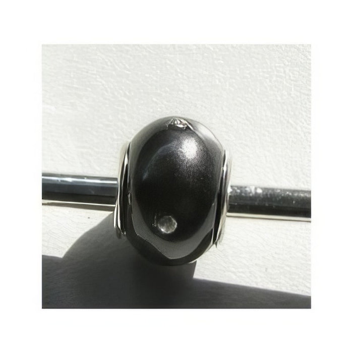 Easy style schwarz Muschelkern Perlen mit Swarovski Steinchen 1 Stück_1