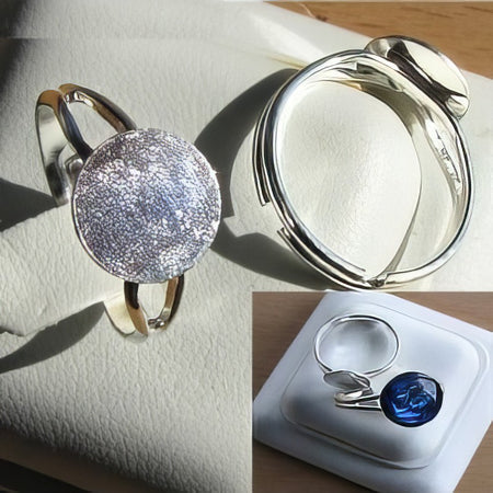 Ring Basic mit 10mm Platte zum verstellen silberfarben