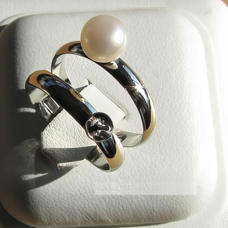 Ring Basic mit Stift zum verstellen Platinfarben