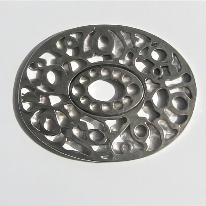 Ornament Oval silberfarben 56x44mm 1 Stück