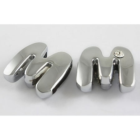 "M"  Alphabet Anhänger Platinfarben mit einzelner Strass Perle klar