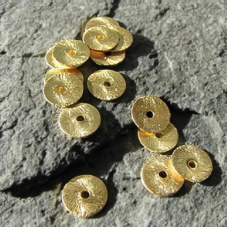 Scheibenperle gebürstet vergoldet 1x8mm 20 Stück