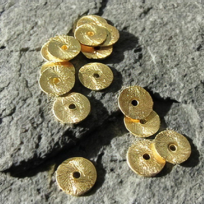 Scheibenperle gebürstet vergoldet 1x8mm 20 Stück