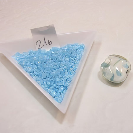 Glas Schrot blass blau ca 30gr.