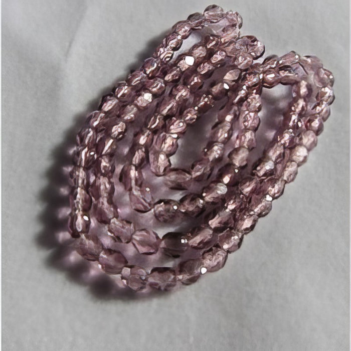 Glas rund Facetiert amethyst 4mm 1 Strang