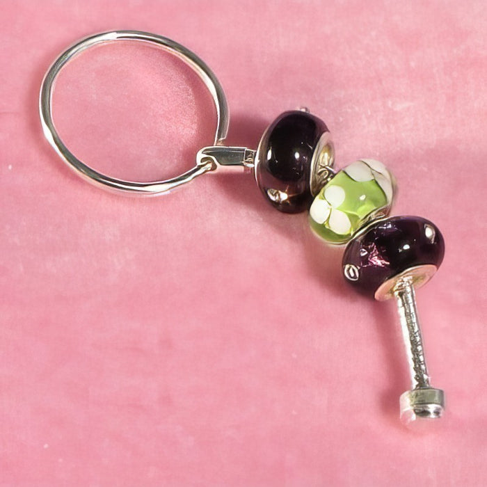 Schlüssel- Handyanhänger STRASS versilbert violett Easy Style