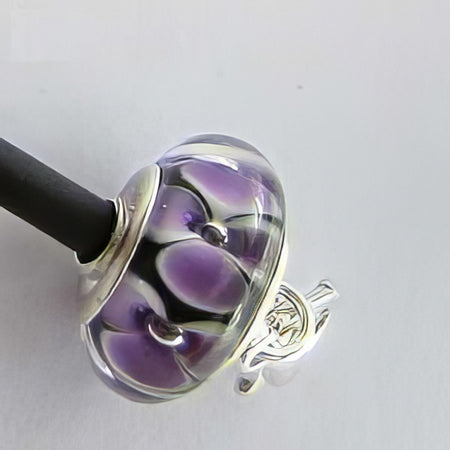 Easy style Perle 925 Blume Violett 1 Stück