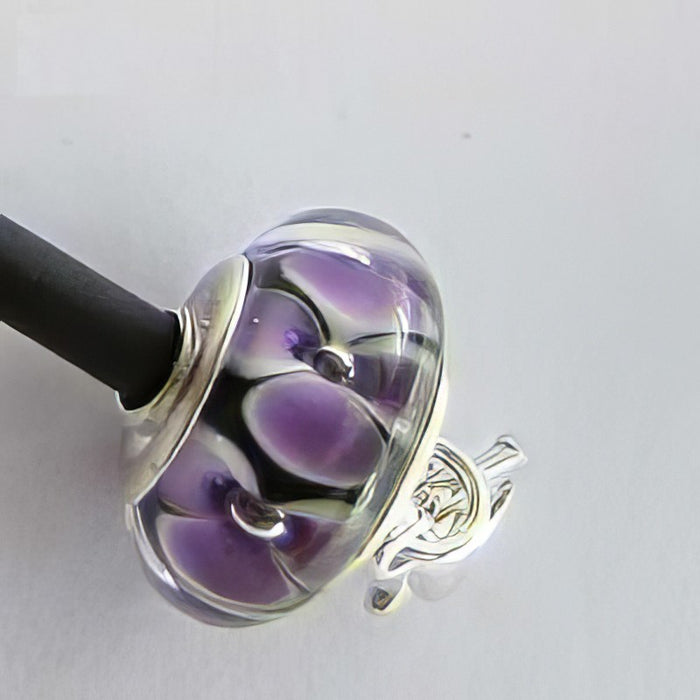 Easy style Perle 925 Blume Violett 1 Stück