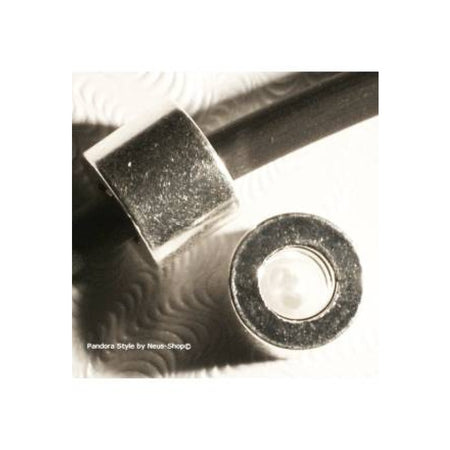 Versilberter Zylinder Stopper 6mm Metallperle 1 Stück