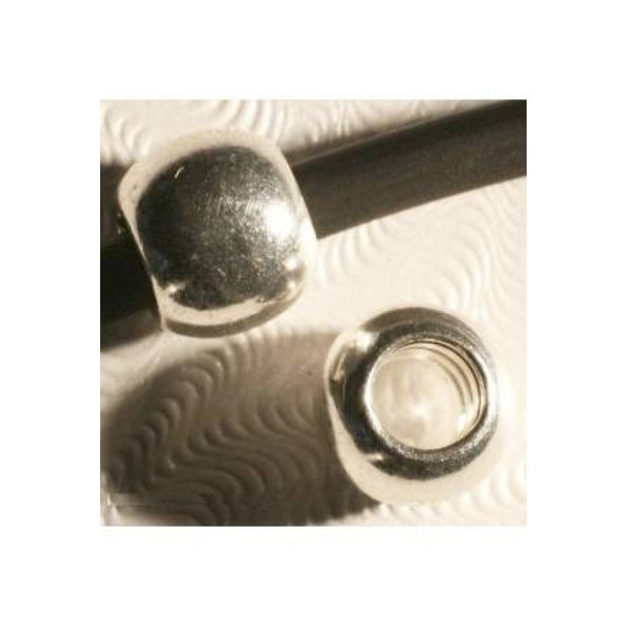 Versilberte Kugel glatt Stopper 6mm Metallperle 1 Stück