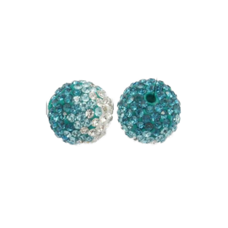 Perle Polymer Strass Petrol mit klar 6mm