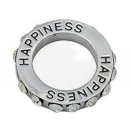 Lux Ring mit Strass" Happiness" 20mm x 3mm 12.5mm