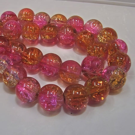 Chrashperle pink/orange 10mm 10Stück