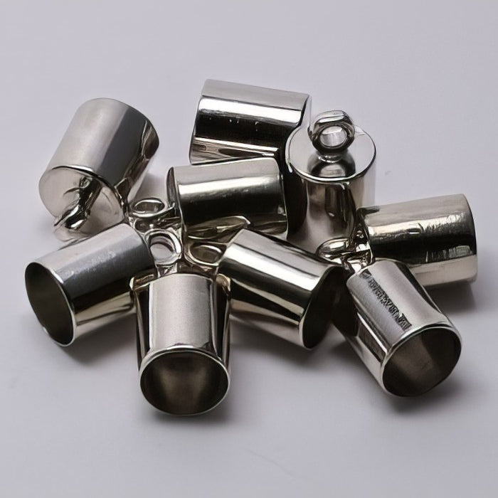 Kordkappe 5.9mm x 10mm platinfarben 10 Stück
