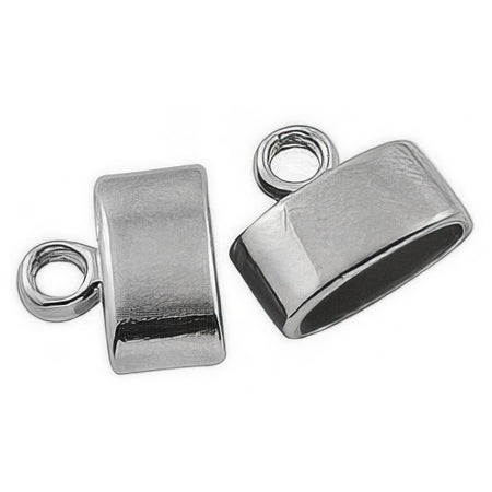 Kord-Kappe flach 10.6x5mm Platinfarben 2 Stück