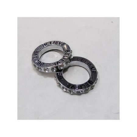 Lux Ring mit Strass" Believe" 20mm x 3mm 12.5mm innen Durchmesser 1 Stück