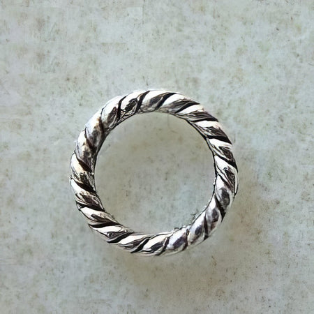 Ring antik versilbert rille 9mm 10 Stück