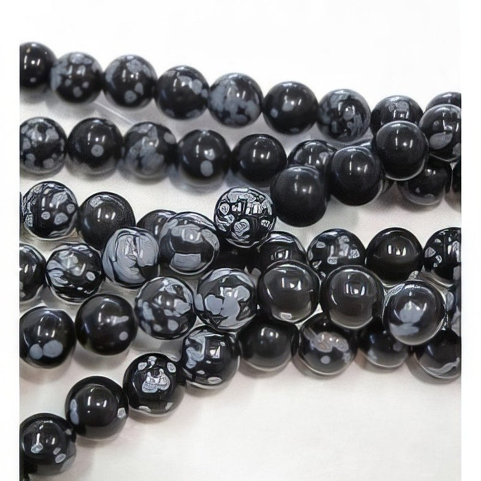 Snowflacke Obsidan 4mm  1 Strang