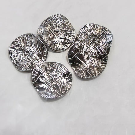 Scheibe Blatt ca.24x26mm versilbert (PL) 10Stück