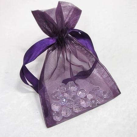 Organzasäckli violett mittel 10x15cm 1 Stück