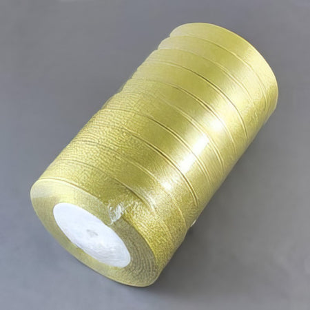 Organza gold metallic 15mm 25m