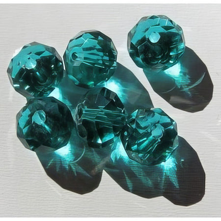 Glas Abacco Rondelle Petrol 12x8mm 1Stück