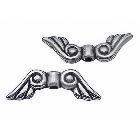 Engelflügel Fu Metall silberfarben 21x7.5mm 10 Stück