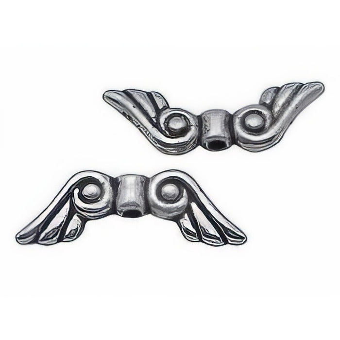 Engelflügel Fu Metall silberfarben 21x7.5mm 10 Stück