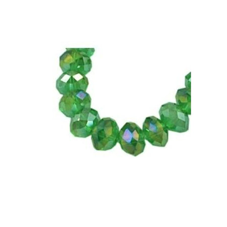 Glas Abacco Rondelle grasgrün 12x8mm 1Stück