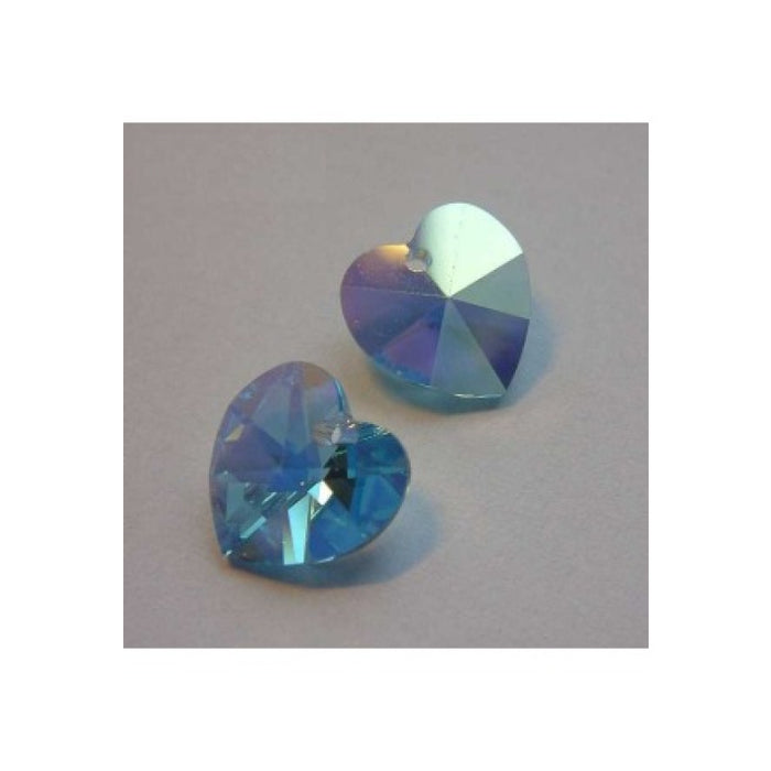 Swarovski Herz Aquamarin AB 10mm 2 Stück