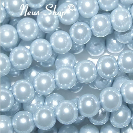 Glasperle hellblau Perlenschimmer 8mm  20Stück