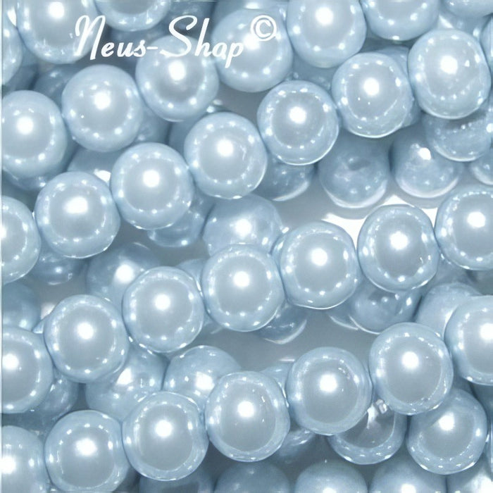 Glasperle hellblau Perlenschimmer 8mm  20Stück