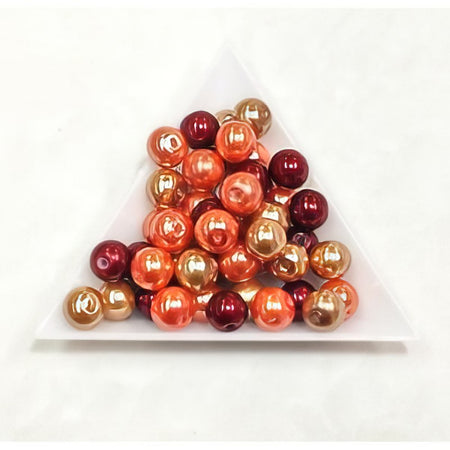 Glas Herbst mix Perlenschimmer 8mm  30gr.