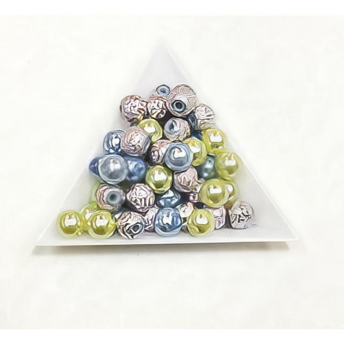 Glas Pastell mix Perlenschimmer 8mm  30gr.