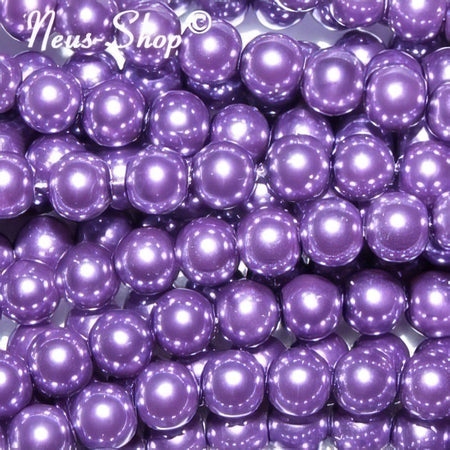 Glasperle violett Perlenschimmer 8mm  20Stück