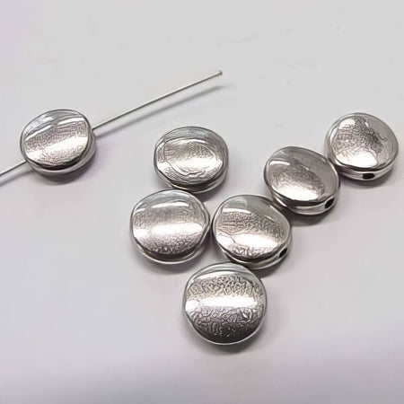 Linse silberfarben 9x3.5mm 10 Stück