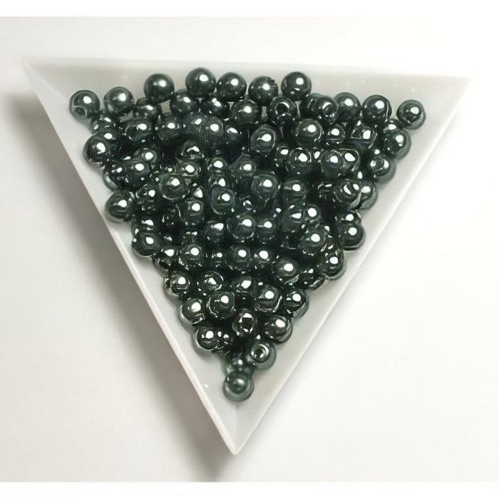 Acrylperlen 5mm tannengrün  ca 10gr. Ketten machen