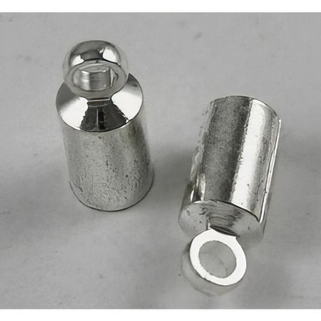 Kord-Kappe 9x3.5mm Platinfarben 10 Stück