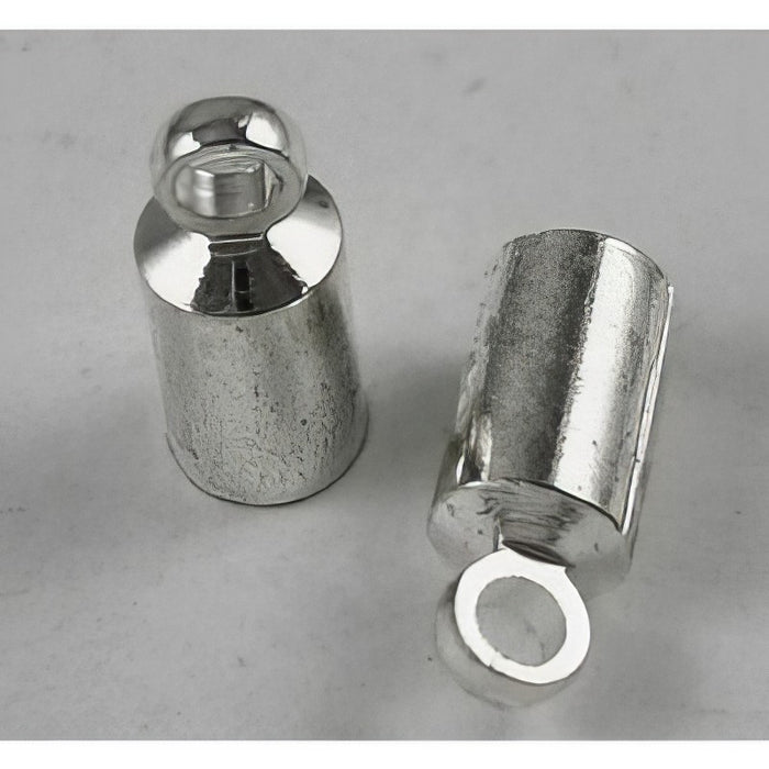Kord-Kappe 9x3.5mm Platinfarben 10 Stück