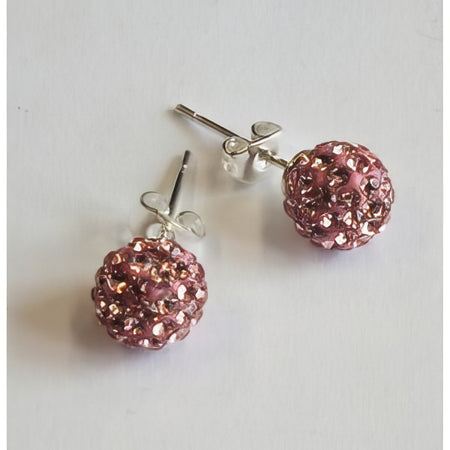 Ohrstecker 8mm mit Stass rosa