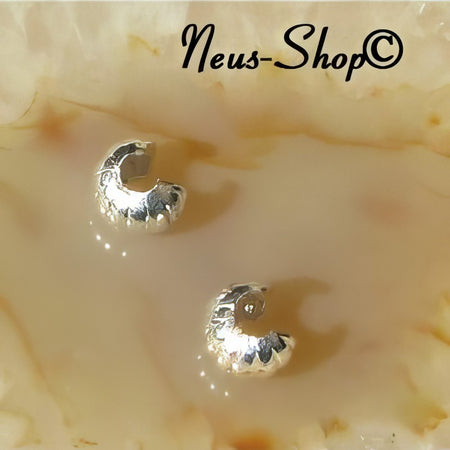 Stülpperle 3mm silberfarben Rille 10 Stück