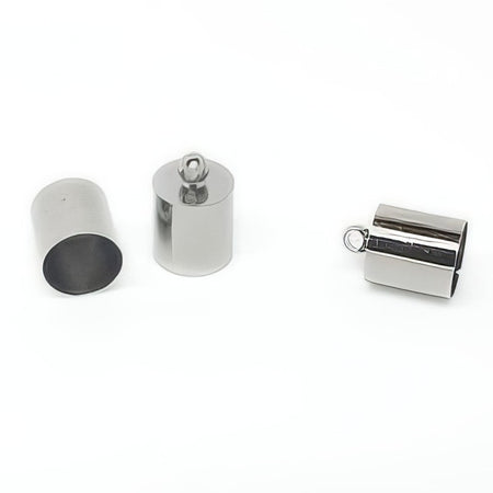 Kord-Kappe Silberfarben 12x8mm 10Stk.