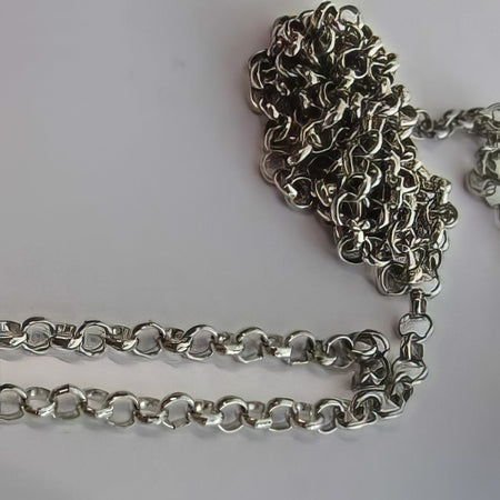 Rolo Kette 5mm in diameter, 1.5mm x 5mm antik silber 1m