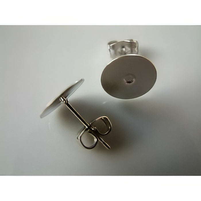 Ohrstecker Platte 8mm 925 Silber 2 Stück