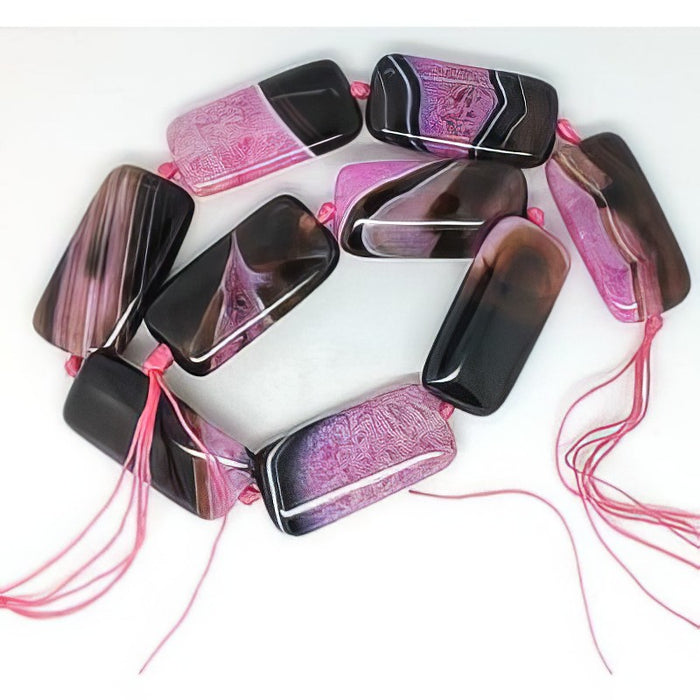 Achat/Kristall Rechteck Pink 40x20x10mm 1 Stk.