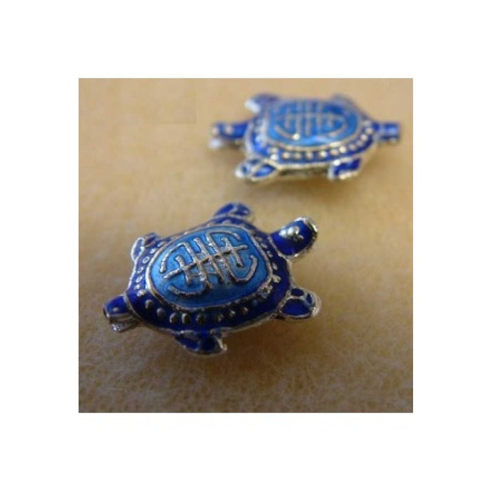 Cloisonne 14x18 mm Schildkröte blau 1 Stück