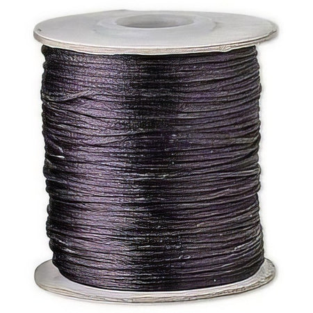 XlSatinband schwarz 1mm rund 1Rolle/64m
