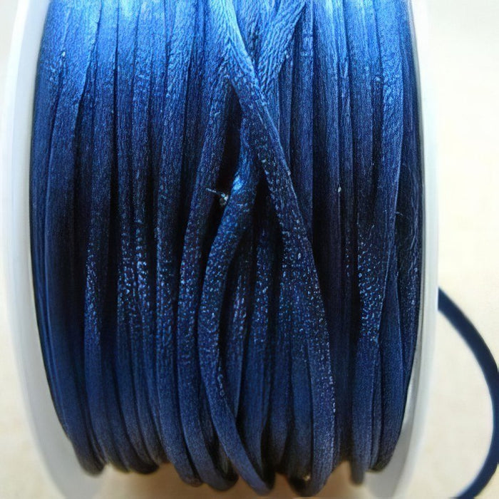 XlSatinband blau 1mm rund 1Rolle/64m