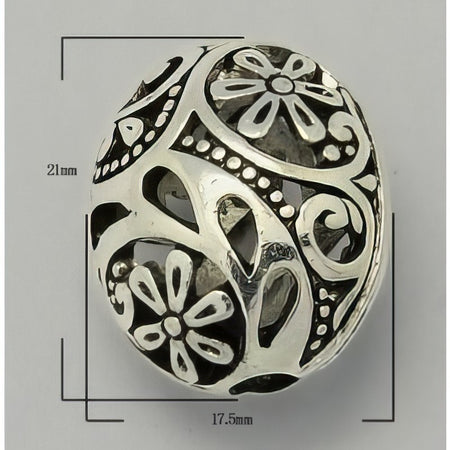 Oval Flowery 17mm 1 Stück